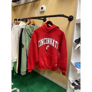 Vintage Russell Athletic Cincinnati Bearcats Red Pullover Hoodie Mens Size Large